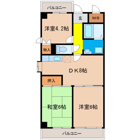 サンパーク鈴蘭の物件間取画像